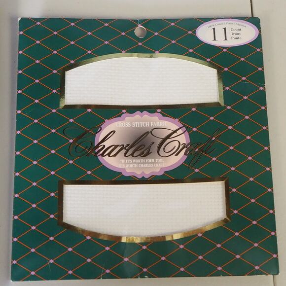 Vintage Cross Stitch Fabric Lot (set of 4) Cotton White 11 Count AIDA Needlework - Picture 3 of 10